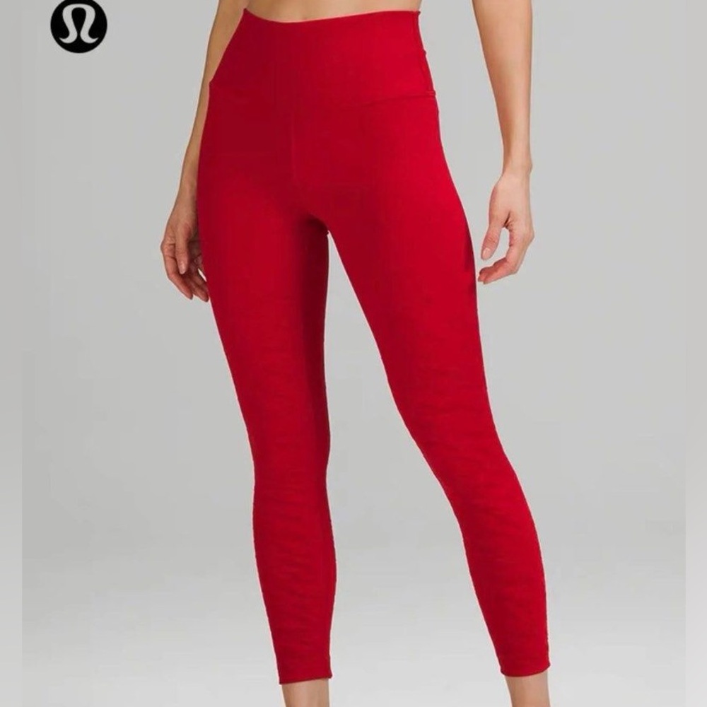 LULULEMON WUNDER UNDER HIGH RISE TIGHT 25", DARK RED